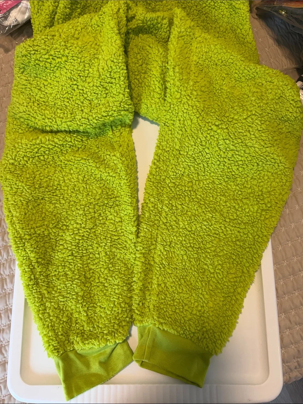 Adult Always Naughty Lime Green Plush full bodysuit  - The Grinch Inspired
